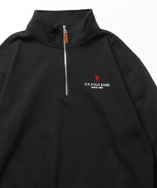 U.S. POLO ASSN.(ユーエスポロアッスン)の「U.S. POLO ASSN./ユーエスポロアッスン 裏起毛ハーフジップスウェット(スウェット・メンズ・ブラック/オフホワイト/ネイビー/ダークオレンジ・M/L/LL/S)」の2枚目の写真