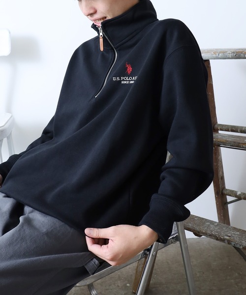 U.S. POLO ASSN.(ユーエスポロアッスン)の「U.S. POLO ASSN./ユーエスポロアッスン 裏起毛ハーフジップスウェット(スウェット・メンズ・ブラック/オフホワイト/ネイビー/ダークオレンジ・M/L/LL/S)」の16枚目の写真