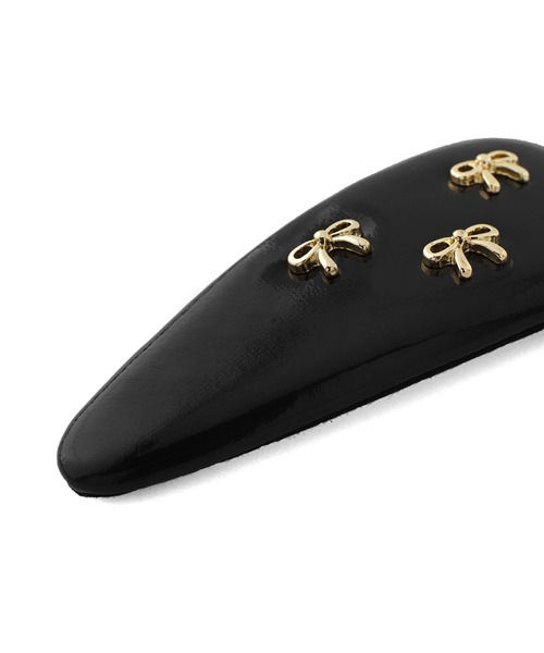 ANEMONE（アネモネ）の「ミニリボンレザー調ぱっちんピン（ヘアピン・レディース・シルバー/ブラック/ホワイト・FREE）」の5枚目の写真