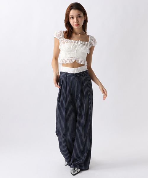 FOREVER 21(フォーエバー トゥエンティーワン)の「【2024SS】Wウエストピンストパンツ(その他パンツ・レディース・グレー/ネイビー・MEDIUM/SMALL)」の3枚目の写真