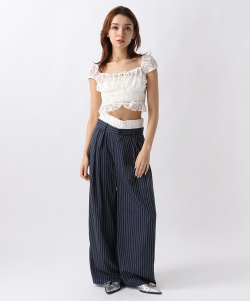 FOREVER 21(フォーエバー トゥエンティーワン)の「【2024SS】Wウエストピンストパンツ(その他パンツ・レディース・グレー/ネイビー・MEDIUM/SMALL)」の4枚目の写真