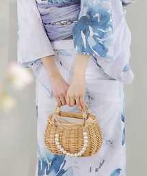 sugar nine（シュガーナイン）の「パール付きラタン編みカゴバッグ（和装小物）」