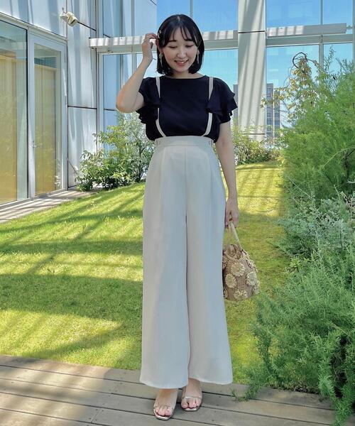 couture brooch（クチュールブローチ）の「◆【接触冷感・UV・アンチピリング・二の腕カバー】フレアスリーブカットソー（Tシャツ/カットソー・レディース・ブラック/サンドベージュ/オフホワイト・42/40/38/36）」の22枚目の写真