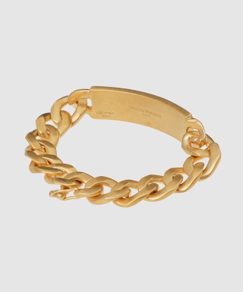 Maison Margiela メンズ ブレスレット ナンバー 11 ゴールド Maison Margiela チェーンブレスレット ID タグ (Maison