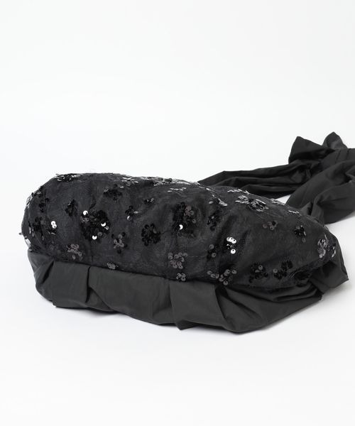 mysty woman（ミスティウーマン）の「リボンショルダーサテン＊スパンコールBAG　140888（ショルダーバッグ・レディース・ブラック/オフホワイト・FREE）」の17枚目の写真