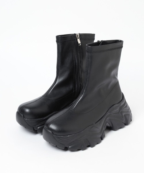 mysty woman(ミスティウーマン)の「アソートスニーカーソールブーツ 134363(ブーツ・レディース・アイボリー/ブラック/ブラック系その他・MEDIUM/LARGE)」の5枚目の写真
