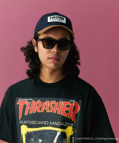 Manhattan Portage（マンハッタンポーテージ）の「Manhattan Portage/マンハッタンポーテージ キャップ "THRASHERコラボレーション" 6PANEL CAP MP263（キャップ・メンズ・ブラック/ネイビー・FREE）」の2枚目の写真