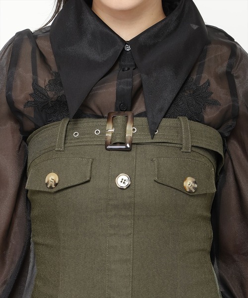 REDYAZEL（レディアゼル）の「バストベルトベアワンピース（ワンピース・レディース・ベージュ/カーキ/ブルー・SMALL/MEDIUM）」の13枚目の写真