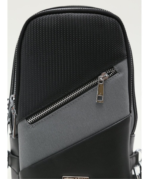 TAKA-Q（タカキュー）の「【両掛け仕様】タカキュー 斜めジップ 切替 ボディバッグ（ボディバッグ/ウエストポーチ・メンズ・ブラック/グレー・FREE）」の21枚目の写真