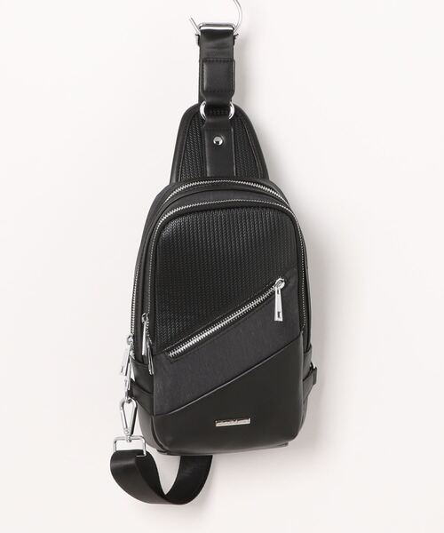 TAKA-Q（タカキュー）の「【両掛け仕様】タカキュー 斜めジップ 切替 ボディバッグ（ボディバッグ/ウエストポーチ・メンズ・ブラック/グレー・FREE）」の16枚目の写真