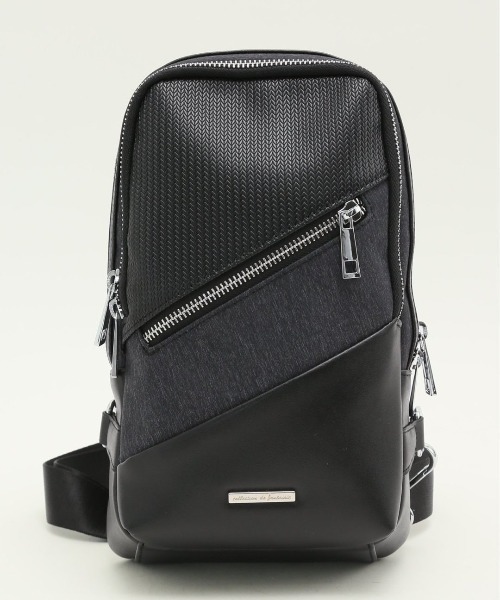 TAKA-Q（タカキュー）の「【両掛け仕様】タカキュー 斜めジップ 切替 ボディバッグ（ボディバッグ/ウエストポーチ・メンズ・ブラック/グレー・FREE）」の15枚目の写真