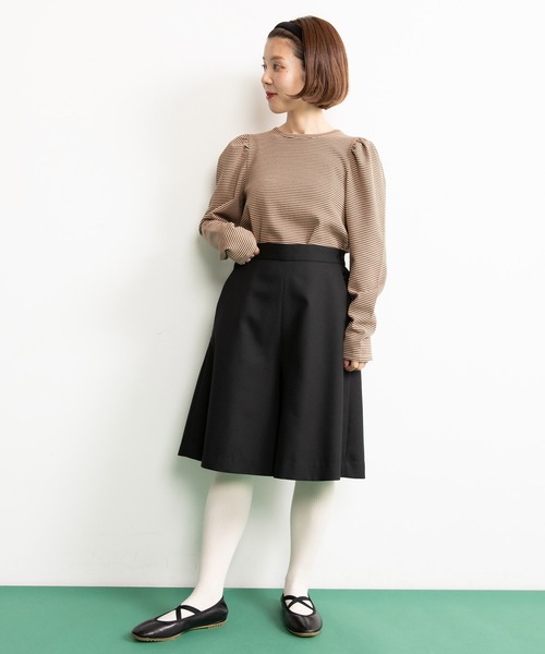 CHILD WOMAN（チャイルドウーマン）の「☆なみなみボーダー パフスリーブ クルーネックプルオーバー（Tシャツ/カットソー・レディース・ブラウン/ピンク/レッド・FREE）」の10枚目の写真