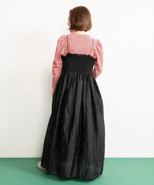 CHILD WOMAN（チャイルドウーマン）の「☆なみなみボーダー パフスリーブ クルーネックプルオーバー（Tシャツ/カットソー・レディース・ブラウン/ピンク/レッド・FREE）」の4枚目の写真