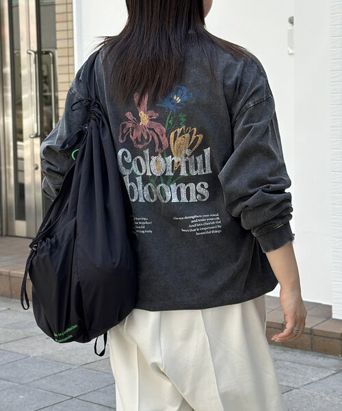 CPCM（シーピーシーエム）の「パウダー加工ビンテージライクロンT（Tシャツ/カットソー・レディース・ブラック/ブラック系その他3/ブラック系その他/ブラック系その他2/ブラック系その他4・MEDIUM/LARGE）」の4枚目の写真