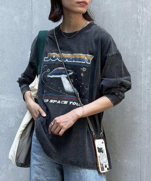 CPCM（シーピーシーエム）の「パウダー加工ビンテージライクロンT（Tシャツ/カットソー・レディース・ブラック/ブラック系その他3/ブラック系その他/ブラック系その他2/ブラック系その他4・MEDIUM/LARGE）」の5枚目の写真