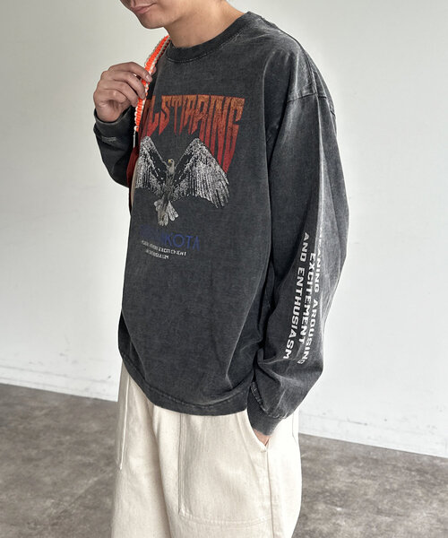 CPCM（シーピーシーエム）の「パウダー加工ビンテージライクロンT（Tシャツ/カットソー・レディース・ブラック/ブラック系その他3/ブラック系その他/ブラック系その他2/ブラック系その他4・MEDIUM/LARGE）」の9枚目の写真