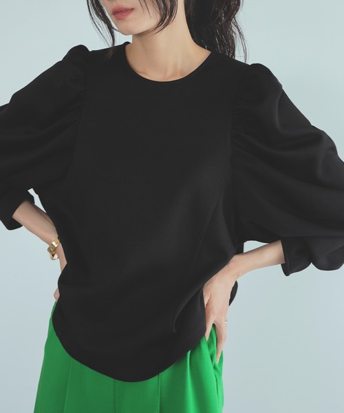 ELFRANK（エルフランク）の「ショルダーギャザートップス（Tシャツ/カットソー・レディース・ライトグレー/ブラック/オフホワイト・FREE）」の13枚目の写真