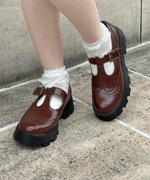 F i.n.t(フィント)の「Tストラップシューズ/fint フィント(その他シューズ・レディース・ワインレッド/ブラック/ブラウン・S/M/L)」の4枚目の写真