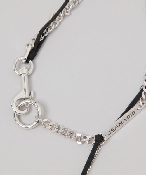 JEANASIS(ジーナシス)の「MIXチェーンネックレス/139313(ネックレス・レディース・グレー/ブラック/レッド・FREE)」の4枚目の写真