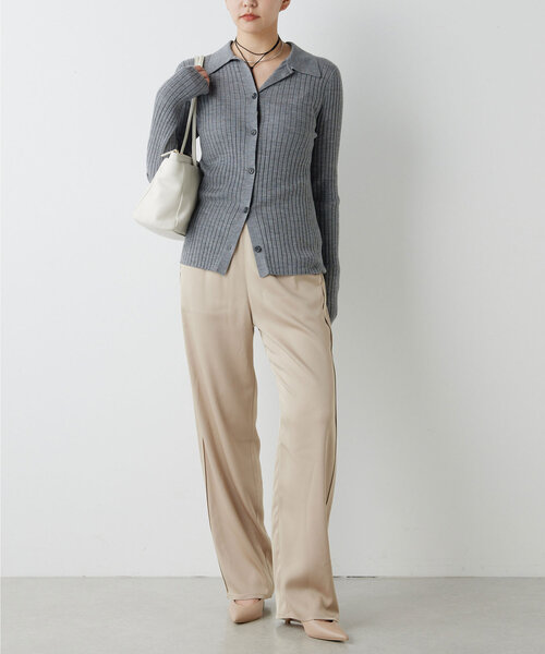 GALLARDAGALANTE（ガリャルダガランテ）の「ポロカラーニット（ニット/セーター・レディース・パープル/グレー・FREE）」の12枚目の写真