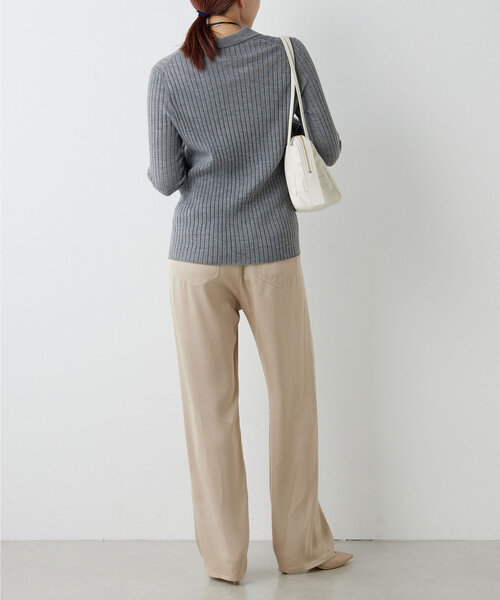 GALLARDAGALANTE（ガリャルダガランテ）の「ポロカラーニット（ニット/セーター・レディース・パープル/グレー・FREE）」の9枚目の写真