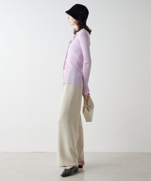 GALLARDAGALANTE（ガリャルダガランテ）の「ポロカラーニット（ニット/セーター・レディース・パープル/グレー・FREE）」の3枚目の写真