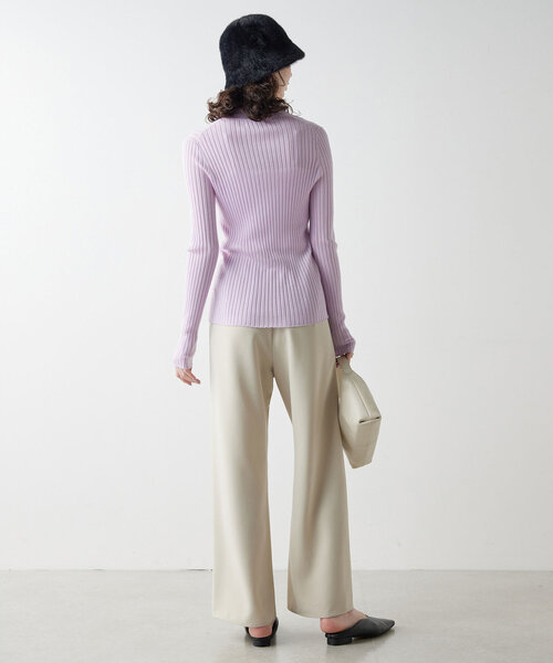 GALLARDAGALANTE（ガリャルダガランテ）の「ポロカラーニット（ニット/セーター・レディース・パープル/グレー・FREE）」の16枚目の写真