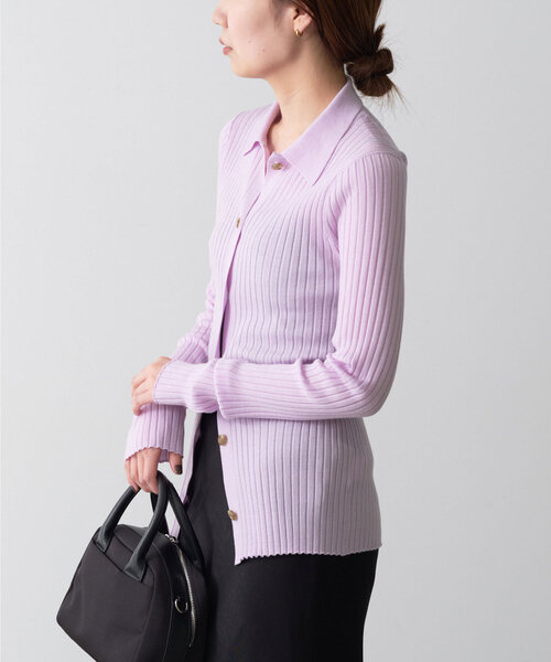 GALLARDAGALANTE（ガリャルダガランテ）の「ポロカラーニット（ニット/セーター・レディース・パープル/グレー・FREE）」の19枚目の写真