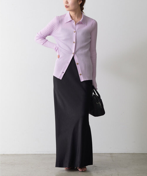 GALLARDAGALANTE（ガリャルダガランテ）の「ポロカラーニット（ニット/セーター・レディース・パープル/グレー・FREE）」の22枚目の写真