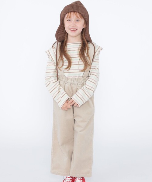 SHIPS（シップス）の「SHIPS KIDS:100～130cm / コーデュロイ ストラップ ワイド パンツ（その他パンツ・キッズ・ライトブルー/アイボリー・120/110/100/130）」の4枚目の写真