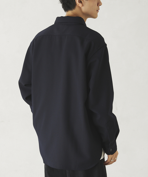 JOURNAL STANDARD relume（ジャーナルスタンダード　レリューム）の「ウールミックスTWツイル オフィサーCPOシャツジャケット（シャツ/ブラウス・メンズ・チャコールグレー/ブラウン/ネイビー・MEDIUM/LARGE）」の16枚目の写真