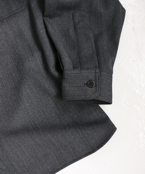 JOURNAL STANDARD relume（ジャーナルスタンダード　レリューム）の「ウールミックスTWツイル オフィサーCPOシャツジャケット（シャツ/ブラウス・メンズ・チャコールグレー/ブラウン/ネイビー・MEDIUM/LARGE）」の19枚目の写真