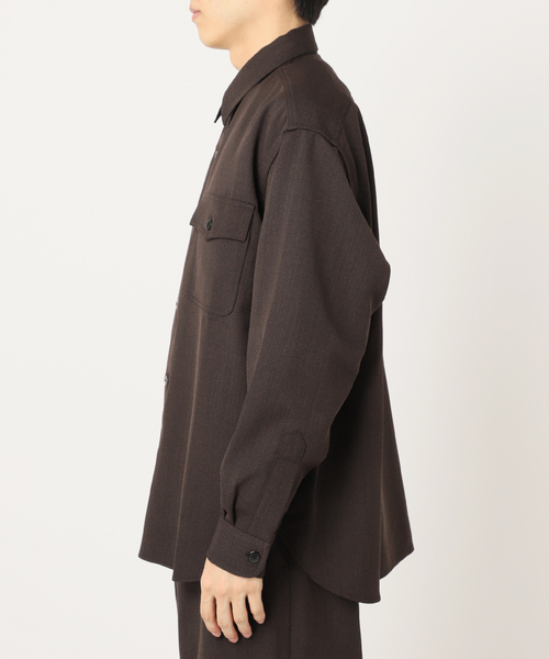 JOURNAL STANDARD relume（ジャーナルスタンダード　レリューム）の「ウールミックスTWツイル オフィサーCPOシャツジャケット（シャツ/ブラウス・メンズ・チャコールグレー/ブラウン/ネイビー・MEDIUM/LARGE）」の21枚目の写真