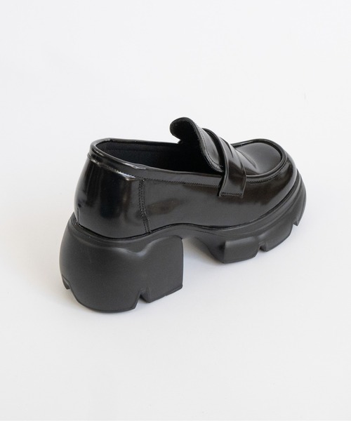 Fabby fabby(ファビィーファビィー)の「チャンキーハイヒールローファー(ローファー・レディース・ブラック・SMALL/MEDIUM/LARGE)」の4枚目の写真