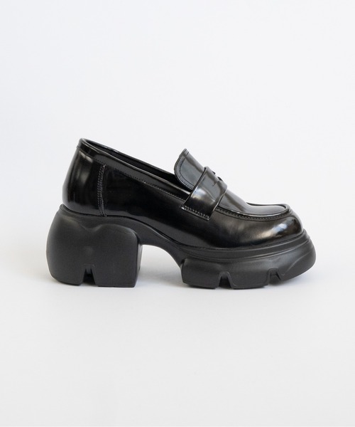 Fabby fabby(ファビィーファビィー)の「チャンキーハイヒールローファー(ローファー・レディース・ブラック・SMALL/MEDIUM/LARGE)」の5枚目の写真