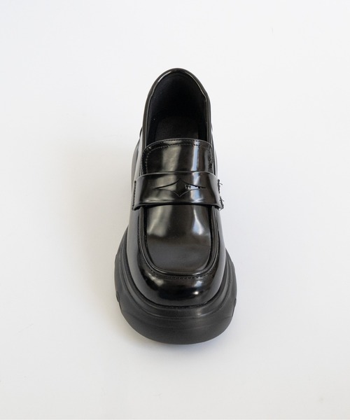 Fabby fabby(ファビィーファビィー)の「チャンキーハイヒールローファー(ローファー・レディース・ブラック・SMALL/MEDIUM/LARGE)」の6枚目の写真