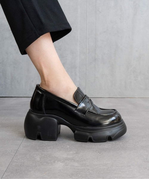 Fabby fabby(ファビィーファビィー)の「チャンキーハイヒールローファー(ローファー・レディース・ブラック・SMALL/MEDIUM/LARGE)」の7枚目の写真