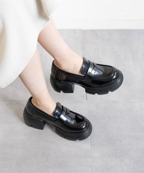 Fabby fabby(ファビィーファビィー)の「チャンキーハイヒールローファー(ローファー・レディース・ブラック・SMALL/MEDIUM/LARGE)」の14枚目の写真