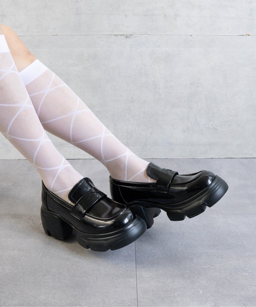 Fabby fabby(ファビィーファビィー)の「チャンキーハイヒールローファー(ローファー・レディース・ブラック・SMALL/MEDIUM/LARGE)」の15枚目の写真