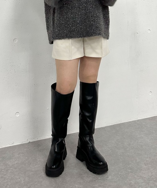 archives(アルシーヴ)の「【セットアップ対応】ベルト付タックショートパンツ(その他パンツ・レディース・アイボリー/ブラック/モカ・MEDIUM)」の3枚目の写真