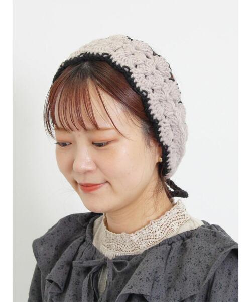 Samansa Mos2(サマンサ モスモス)の「【2WAY】かぎ編みヘアターバン付け襟(ネックレス・レディース・ベージュ/モカ・F)」の1枚目の写真