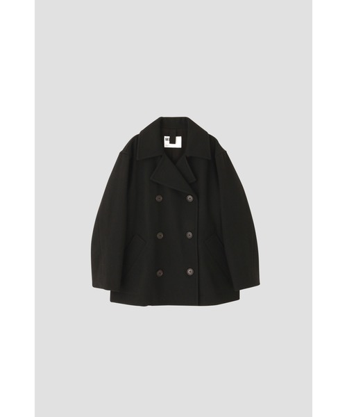 MHL. COARSE WOOL MELTON ブラック L ピーコート MHL Pea Coat Coarse Melton Wool Black – Neighbour