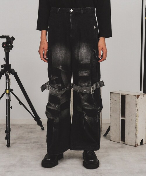 tk.TAKEO KIKUCHI（ティーケータケオキクチ）の「◆K’PJT by Aoi FANCY DENIM PANTS（その他パンツ・メンズ・ブラック/ライトグレー・88/66）」の4枚目の写真
