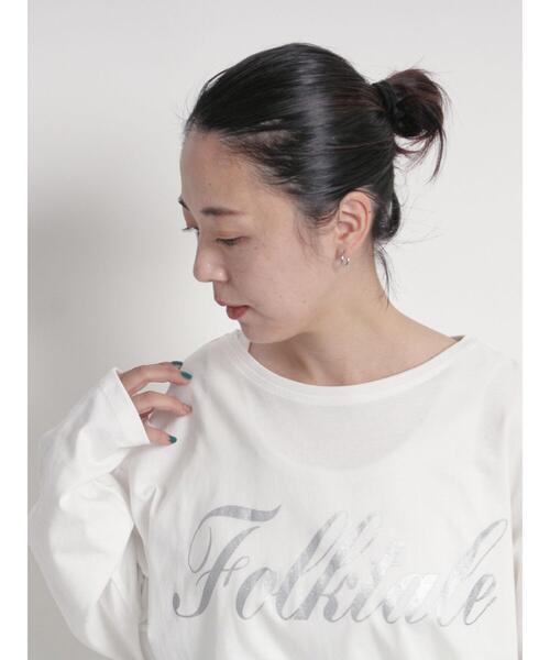 sm2rhythm（サマンサモスモスリズム）の「ロゴプリントロンT（Tシャツ/カットソー・レディース・チャコールグレー/オフホワイト/ピンク・F）」の2枚目の写真