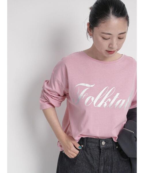 sm2rhythm（サマンサモスモスリズム）の「ロゴプリントロンT（Tシャツ/カットソー・レディース・チャコールグレー/オフホワイト/ピンク・F）」の6枚目の写真