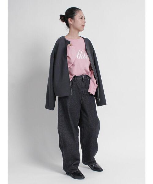 sm2rhythm（サマンサモスモスリズム）の「ロゴプリントロンT（Tシャツ/カットソー・レディース・チャコールグレー/オフホワイト/ピンク・F）」の13枚目の写真