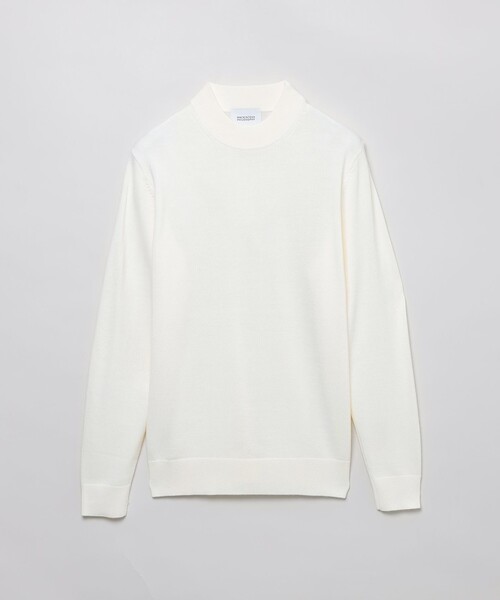 MACKINTOSH PHILOSOPHY(マッキントッシュ フィロソフィー)の「【WEB&一部店舗限定】ウール/アクリル天竺 モックネックプルオーバーニット(ニット/セーター・メンズ・オフホワイト/ダークネイビー・40/38)」の2枚目の写真