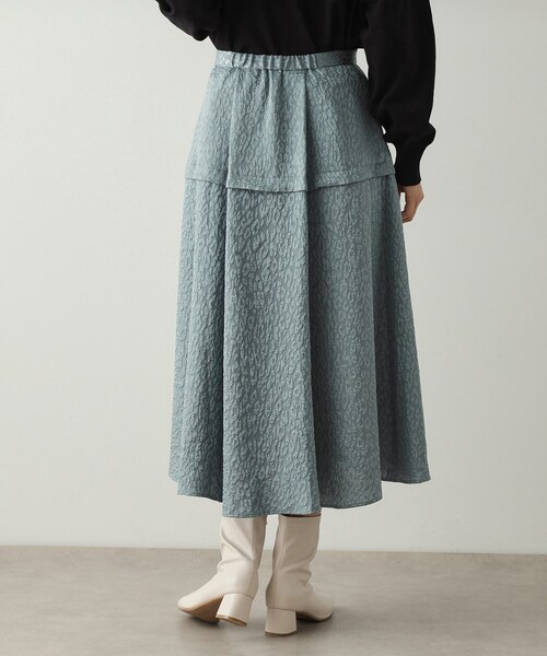 OPAQUE.CLIP（オペークドットクリップ）の「◆《美人百花掲載》レオパードジャカード フレアスカート【洗濯機洗い可】（スカート・レディース・チャコールグレー/ブルー/ブラック・40/38/42）」の18枚目の写真