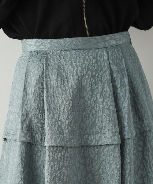 OPAQUE.CLIP（オペークドットクリップ）の「◆《美人百花掲載》レオパードジャカード フレアスカート【洗濯機洗い可】（スカート・レディース・チャコールグレー/ブルー/ブラック・40/38/42）」の19枚目の写真