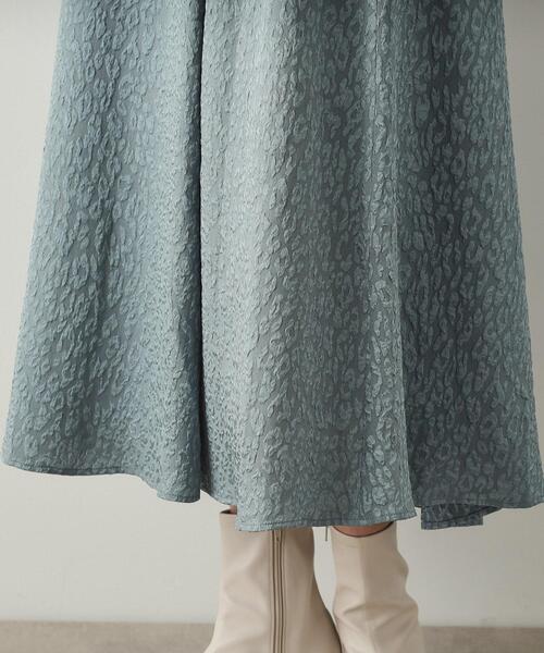 OPAQUE.CLIP（オペークドットクリップ）の「◆《美人百花掲載》レオパードジャカード フレアスカート【洗濯機洗い可】（スカート・レディース・チャコールグレー/ブルー/ブラック・40/38/42）」の20枚目の写真